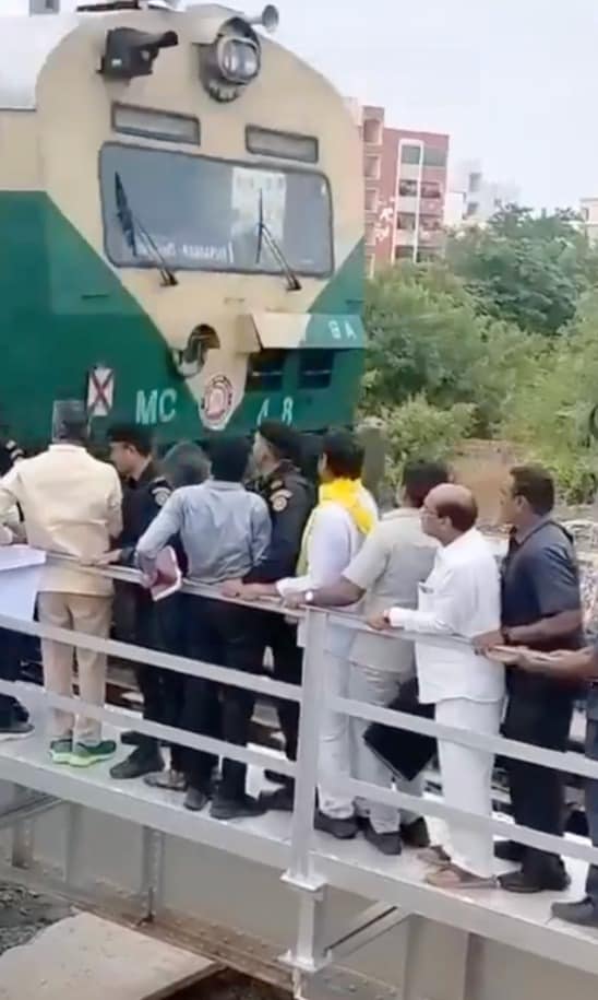 Video: Chandrababu Naidu's Close Call With A Train On A Railway Bridge