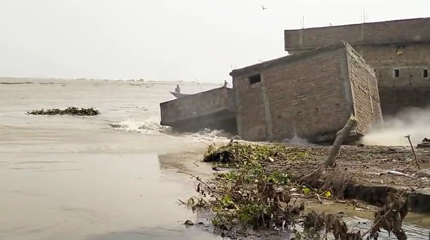 Video: Swollen Ganga Swallows Up Houses In Bihar