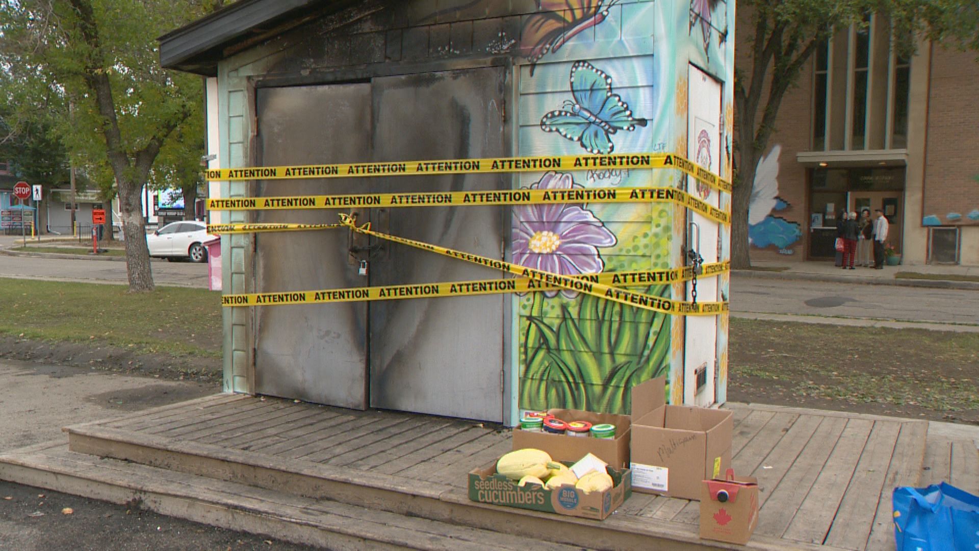 Cathedral Community Fridge Fire Intentionally Set: Regina Fire Department