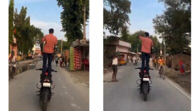 Video Shows Man Doing Risky Stunt On Moving Bike, Bihar Police Responds