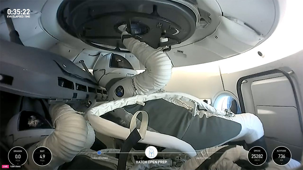 Billionaire On Spacex Polaris Dawn Mission Conducts First Private Spacewalk