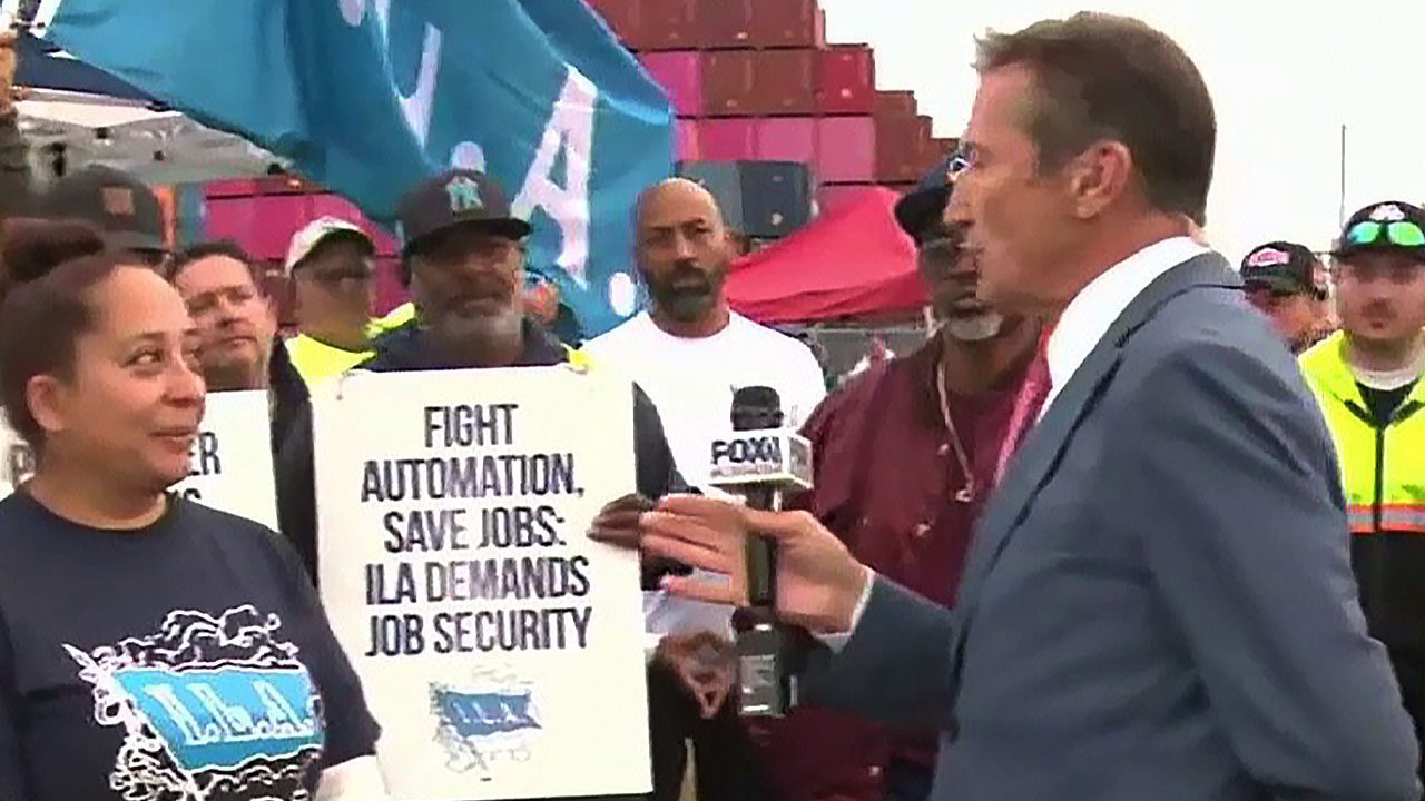 East Coast Port Strike Workers Silent When Asked If They Support Kamala Harris