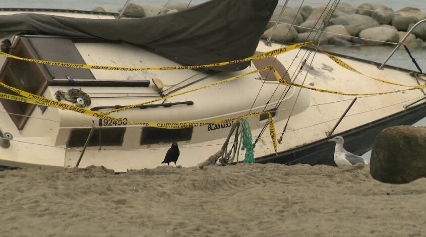 Numerous Boats Run Aground Following Windstorm In Vancouver