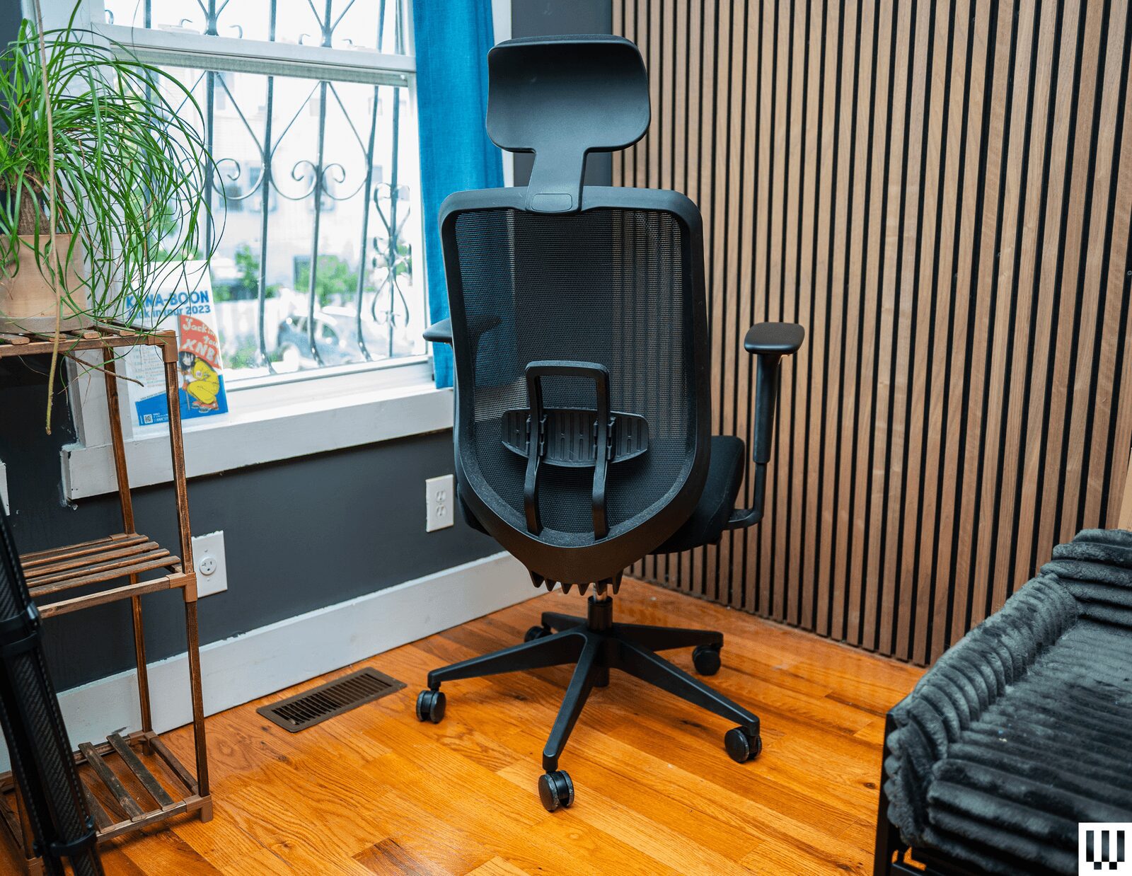 Image may contain Indoors Interior Design Furniture Chair Plant Wood Office and Office Chair