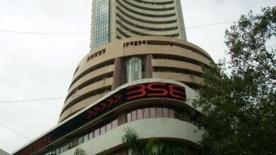 The Bombay Stock Exchange building on Dalal Street in Mumbai