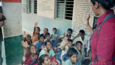 Students seated in a classroom at a school near Bengaluru India