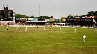 The cricket ground and pavilion at Sinhalese Sports Club in Colombo Sri Lanka