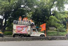Manoj Jarange supporters travelling through Pune in August 2025, archive photograph not the current protest