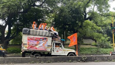 Manoj Jarange supporters travelling through Pune in August 2025, archive photograph not the current protest
