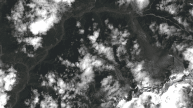 Satellite view of the Himalayan flood and debris corridor near the Nepal Tibet border on 26 August 2026