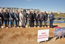 Officials at a USCIS headquarters groundbreaking ceremony in Maryland