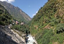 Archive photograph of the Bhote Koshi River near Nepal&rsquo;s border with China