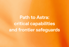 Official OpenAI artwork reading Path to Astra critical capabilities and frontier safeguards