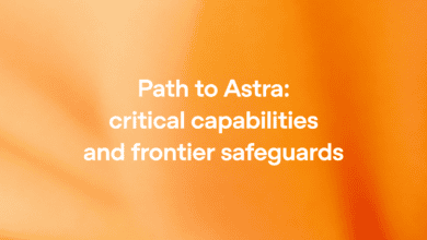 Official OpenAI artwork reading Path to Astra critical capabilities and frontier safeguards