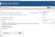 Screenshot of the public NCBI BioProject record for the semaglutide ageing study in mice
